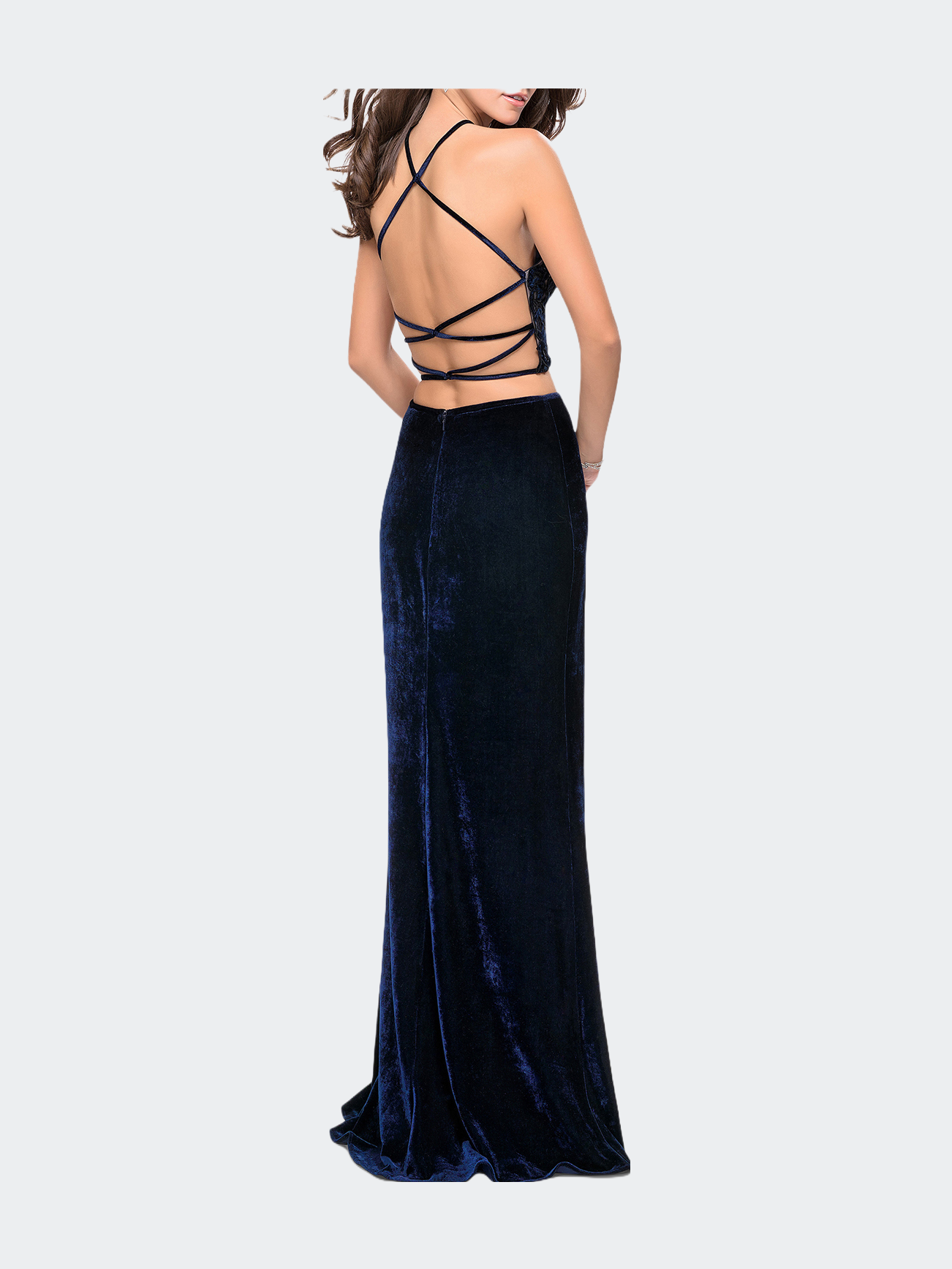 La Femme Prom Dress Navy Blue