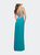 Net Jersey Prom Dress with Criss Cross Ruched Bodice