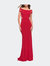 Off the Shoulder Dress With Cut Outs And Open Back - Red