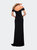 Off the Shoulder Fully Ruched Floor Length Gown
