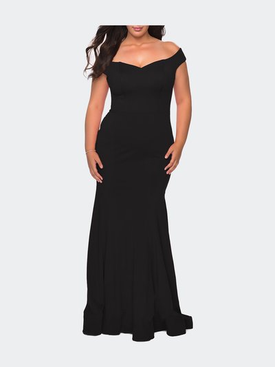 La Femme Off the Shoulder Plus Size Jersey Dress product