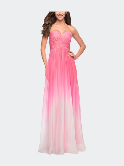La Femme Ombre Chiffon Prom Dress With Criss Cross Pleating product