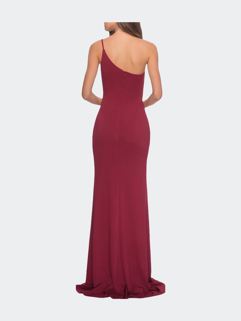 One Shoulder Long Jersey Homecoming Dress