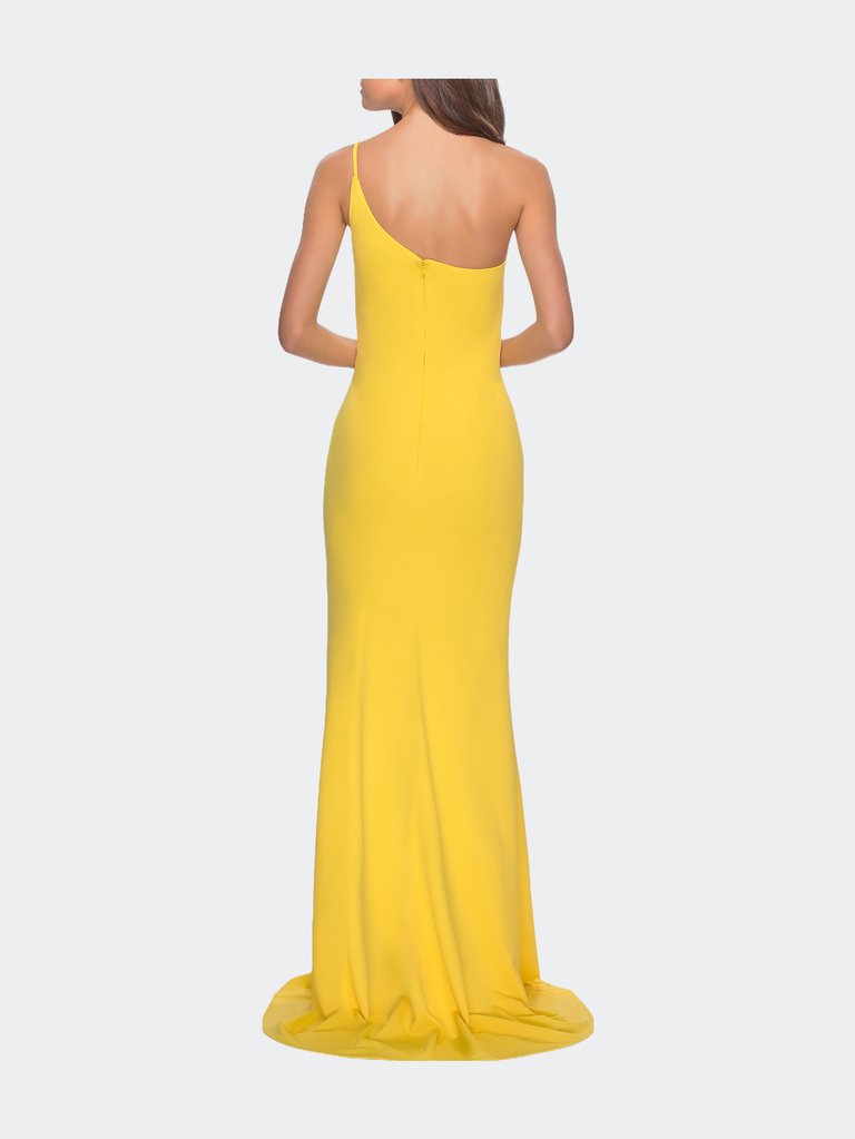 One Shoulder Long Jersey Homecoming Dress