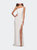 One Shoulder Long Jersey Homecoming Dress - White