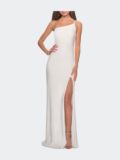 La Femme One Shoulder Long Jersey Homecoming Dress product