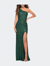 One Shoulder Luxurious Soft Sequin Dress with Slit - Emerald