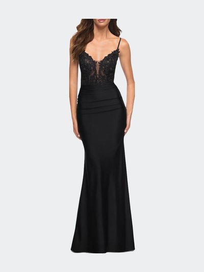 La Femme Prom Dress With Beautiful Lace Bodice And Jersey Skirt product