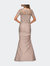 Satin Evening Dress with Lace and Scoop Neckline