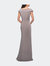 Satin Floor Length Gown With Ruched Detailing