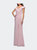 Satin Floor Length Gown With Ruched Detailing - Light Blush