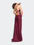 Satin Prom Dress with Ruching and Open Strappy Back