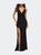 Sequin Long Dress In Chic Design With Low Back - Black