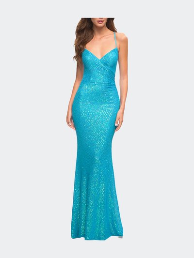 La Femme Sequin Long Prom Dress In Vibrant Bright Colors product