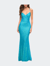Sequin Long Prom Dress In Vibrant Bright Colors - Aqua