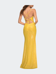 Sequin Long Prom Dress In Vibrant Bright Colors