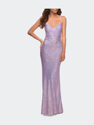 Sequin Long Prom Dress In Vibrant Bright Colors