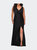 Sequin Plus Size Dress with Off the Shoulder Detail - Black