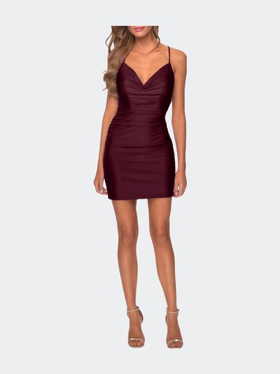 La Femme Short Jersey Homecoming Dress with Ruching product
