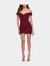 Short Off The Shoulder Jersey Homecoming Dress - Burgundy