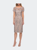 Short Sleeve Below the Knee Lace Dress - Nude