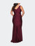 Simple Jersey Plus Size Gown with Faux Wrap Bodice
