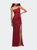 Simple One Shoulder Long Sequin Evening Gown - Red