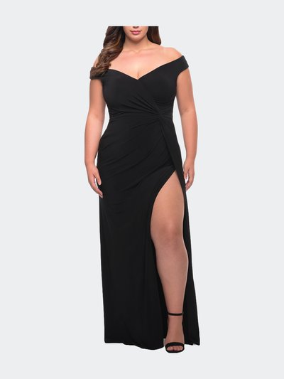 La Femme Simple Plus Size Jersey Off the Shoulder Dress product