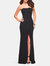 Simple Strapless Prom Dress with Double Strap Back - Black