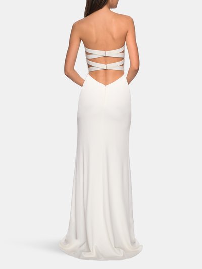 La Femme Simple Strapless Prom Dress with Double Strap Back product