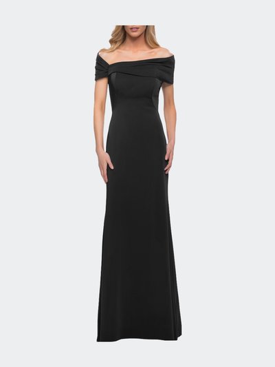 La Femme Simply Chic Off the Shoulder Jersey Gown product