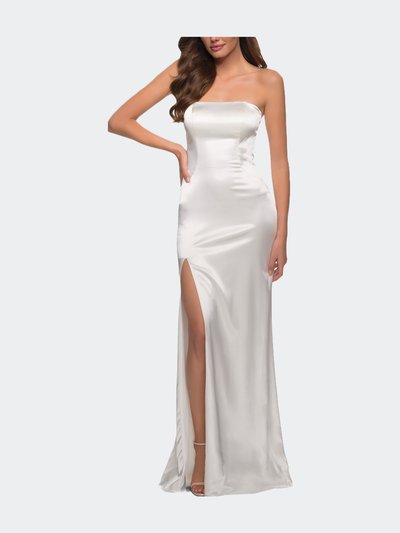 La Femme Simply Chic Strapless Stretch Satin Long Gown product