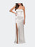 Simply Chic Strapless Stretch Satin Long Gown - White