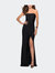 Strapless Gown With Double Criss Cross Open Back - Black