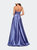 Strapless Metallic Prom Gown with Empire Waist