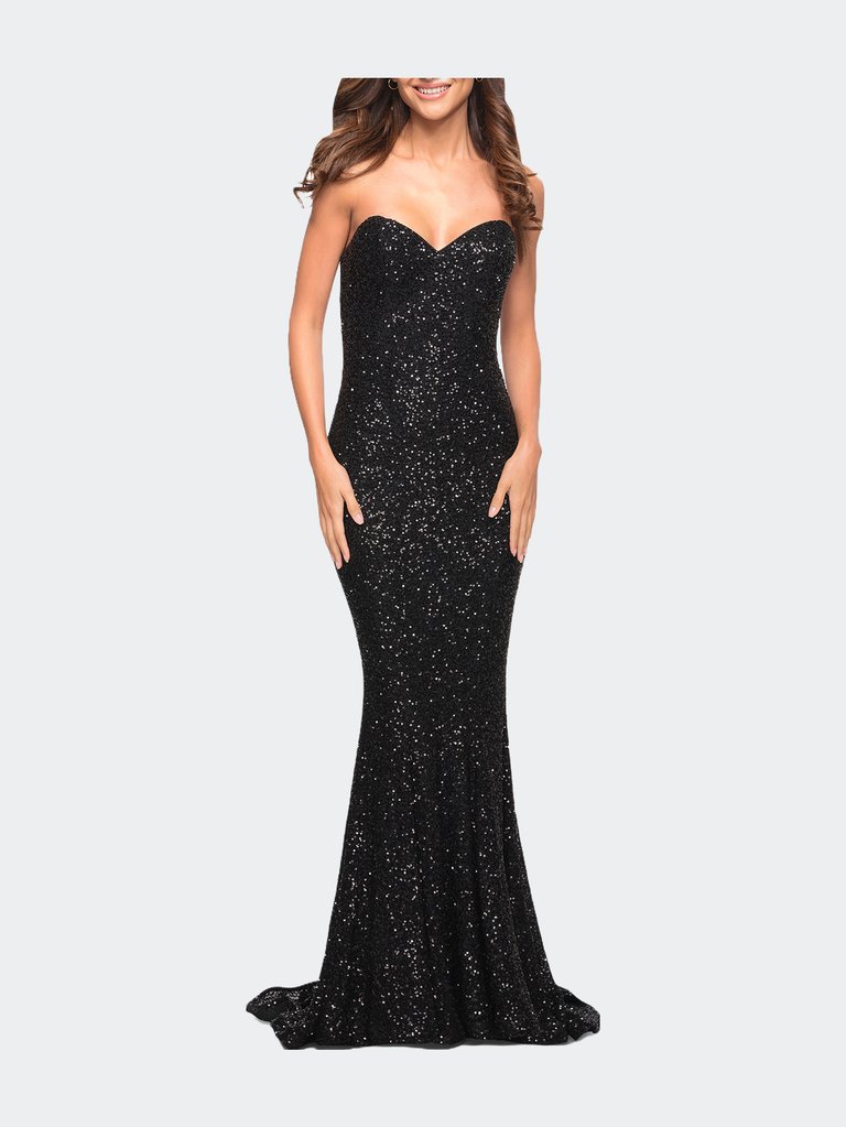 Strapless Sweetheart Luxe Sequin Gown