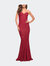 Strapless Sweetheart Luxe Sequin Gown - Red