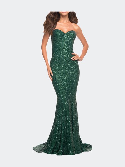 La Femme Strapless Sweetheart Luxe Sequin Gown product
