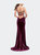 Strapless Velvet Mermaid Dress With Strappy Back - Wine
