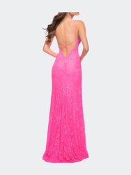 Stretch Lace Prom Dress