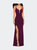 Sultry Long Dress with Intricate Strappy Back - Dark Berry