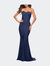 Sweetheart Strapless Gown with Side Ruching - Navy