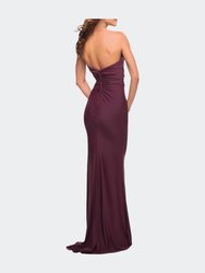 Sweetheart Strapless Gown with Side Ruching