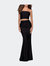 Tube Top Two Piece Long Jersey Dress - Black