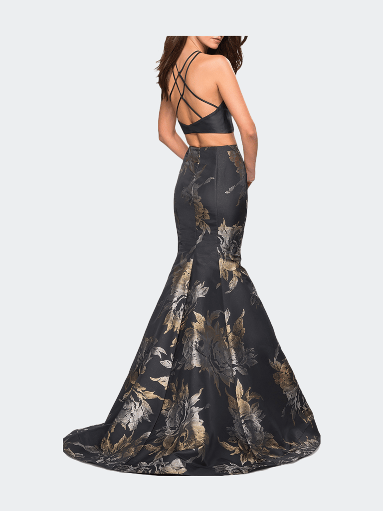 Two Piece Mermaid Gown With High Neck Top