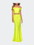 Two Piece Prom Dress With Off the Shoulder Top - Neon - Neon Yellow