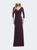 Ultra Soft Jersey Long Dress with Three-Quarter Sleeves - Dark Garnet