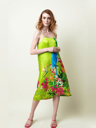 Pia Embroidered Slip Dress - Green
