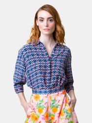 Tiles Of Merida Embellished Shirt - Navy