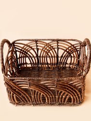 Antibes Hand Woven Storage Basket - Dark Brown